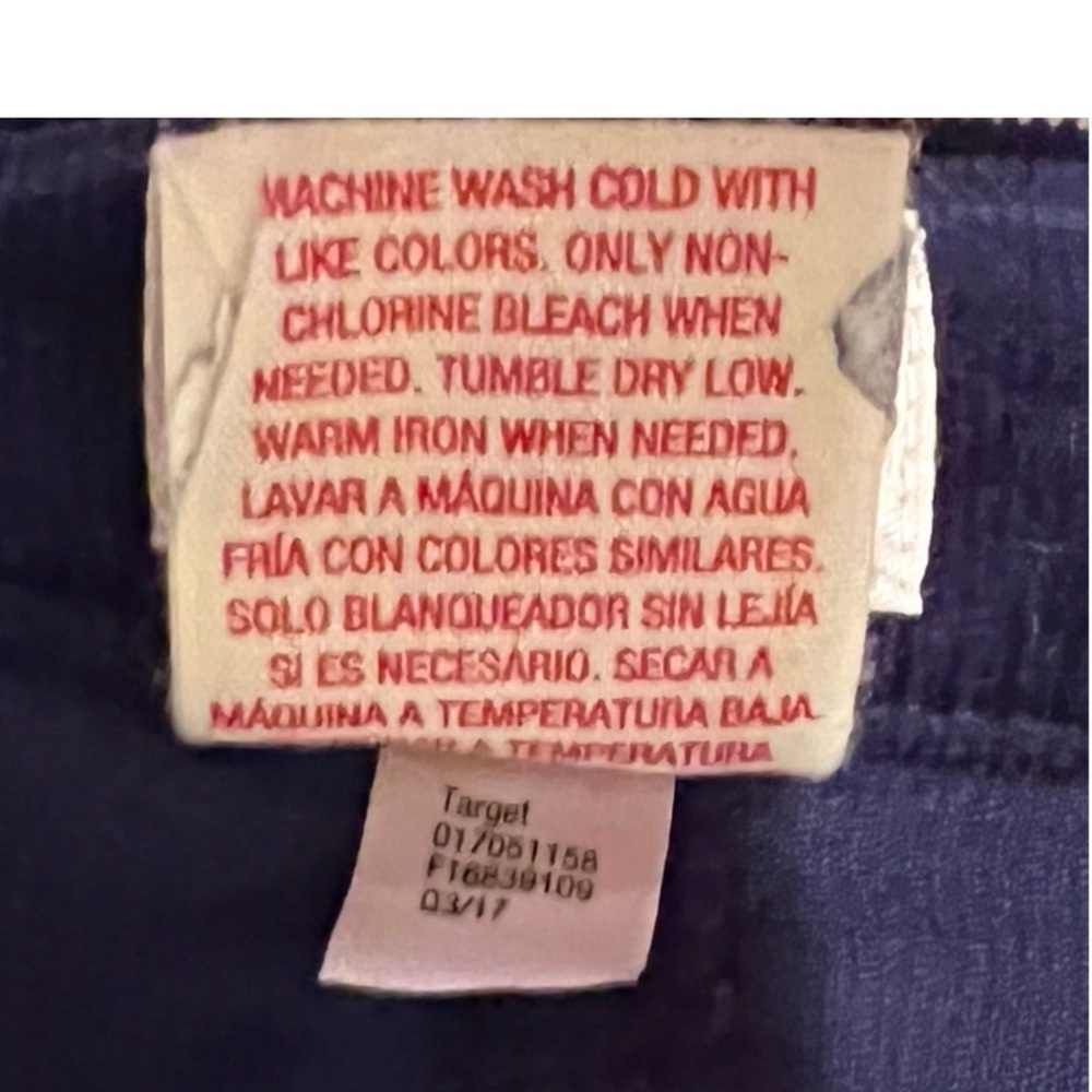 Mossimo Supply Co Navy Corduroy Floral Embroidered Mini Skirt Sz 2 Y2K - Picture 8 of 9